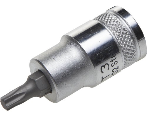 Торцовая бита-головка "INDUSTRIE QUALITAT", материал S2, TORX, сатинированная, 1/2", Т30  KRAFTOOL 27905-30_z01
