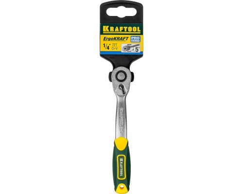 Изогнутая трещотка для торцовых головок Pro 1/4", 72 зубца KRAFTOOL 27795-1/4_z02