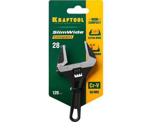 Разводной ключ SlimWide Compact, 120/28 мм KRAFTOOL 27266-15