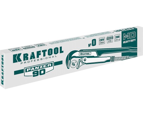 Трубный ключ с прямыми губками PANZER-90, №0, 3/4", 280 мм KRAFTOOL 2734-05_z02