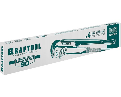 Трубный ключ с прямыми губками PANZER-90, №4, 3", 670 мм KRAFTOOL 2734-30_z02