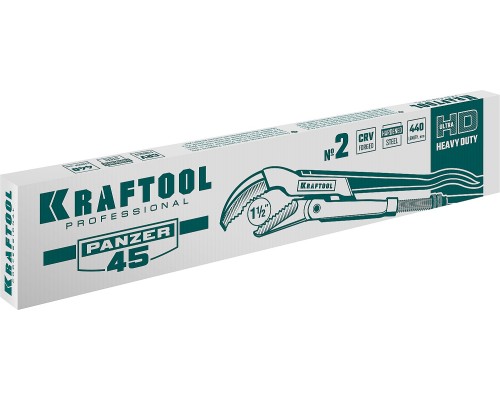 Трубный ключ с изогнутыми губками PANZER-4, №2, 1.5", 440 мм KRAFTOOL 2735-15_z02