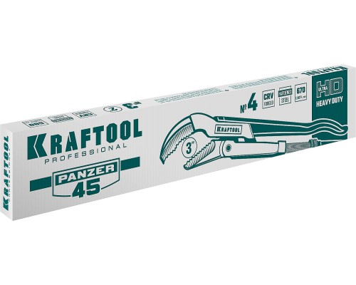 Трубный ключ с изогнутыми губками PANZER-45, №4, 3", 670 мм KRAFTOOL 2735-30_z02