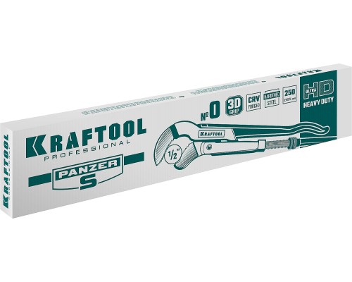 Трубный ключ с изогнутыми губками PANZER-S, №0, 1/2", 240 мм KRAFTOOL 2733-05_z02
