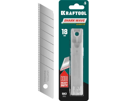 Сегментированные серрейторные лезвия для ковровых покрытий 18 мм, 5 шт. KRAFTOOL 09604-18-S5