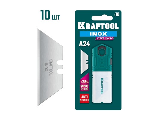 Нержавеющие трапециевидные лезвия INOX-A24, 10 шт. KRAFTOOL 09626-S10