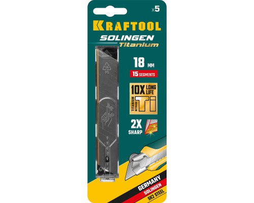 Сегментированные лезвия 18 мм, 5 шт. KRAFTOOL 09606-TIN-18-S5_z02