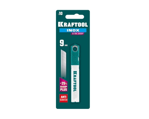 Нержавеющие сегментированные лезвия INOX 9 мм, 10 шт. KRAFTOOL 09608-09-S10