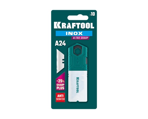 Нержавеющие трапециевидные лезвия INOX-A24, 10 шт. KRAFTOOL 09626-S10