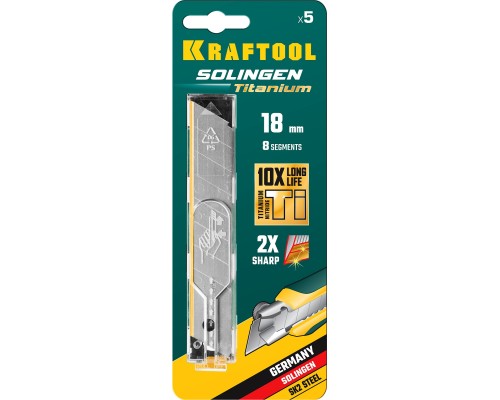 Сегментированные лезвия 18 мм, 5 шт. KRAFTOOL 09605-TIN-18-S5_z02