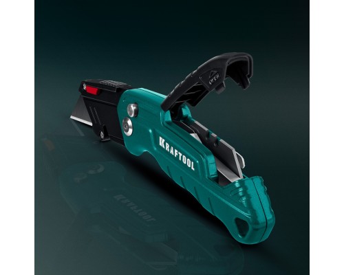 Компактный складной нож с трапециевидным лезвием тип А24 Helfer KRAFTOOL 09242