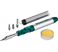 Газовый паяльник SolderGas, 70 B, 30-70 Вт, 1300°С, горелка, фен, набор 8 в 1 KRAFTOOL 55504-H8