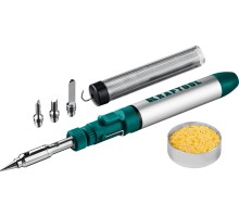 Газовый паяльник SolderGas, 70 B, 30-70 Вт, 1300°С, горелка, фен, набор 8 в 1 KRAFTOOL 55504-H8