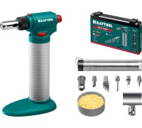 Газовый паяльник Multi torch, 30-150 Вт, 1300°С, набор 8 в 1: горелка, фен, пьезоподжиг KRAFTOOL 55506-H8