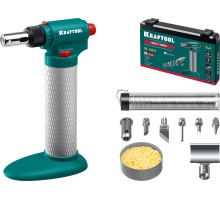 Газовый паяльник Multi torch, 30-150 Вт, 1300°С, набор 8 в 1: горелка, фен, пьезоподжиг KRAFTOOL 55506-H8