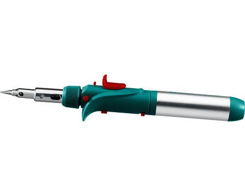 Газовый паяльник SolderGas, 120 K, 30-120 Вт, 1300°С, горелка, фен, пьезоподжиг, набор 10 в 1 KRAFTOOL 55503-H10