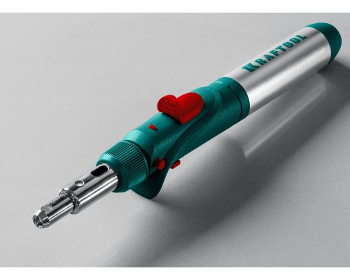 Газовый паяльник SolderGas, 120 K, 30-120 Вт, 1300°С, горелка, фен, пьезоподжиг, набор 10 в 1 KRAFTOOL 55503-H10