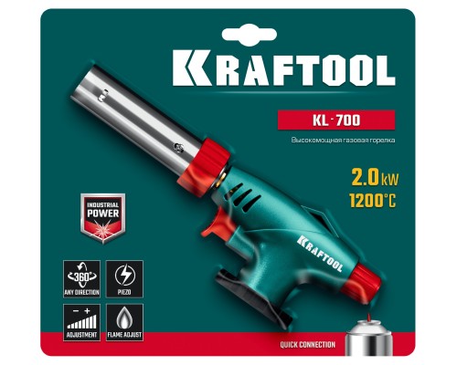 Газовая горелка на баллон KL-700 с пьезоподжигом, увеличенная мощность KRAFTOOL 55516