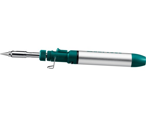 Газовый паяльник SolderGas, 70 B, 30-70 Вт, 1300°С, горелка, фен, набор 8 в 1 KRAFTOOL 55504-H8