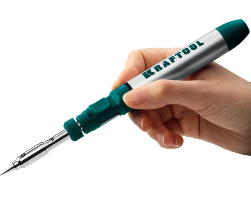 Газовый паяльник SolderGas, 70 B, 30-70 Вт, 1300°С, горелка, фен, набор 8 в 1 KRAFTOOL 55504-H8