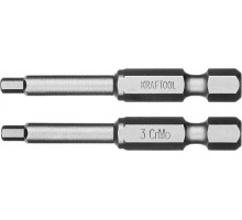 Торсионные биты X-Drive Hex 3, 50 мм, 2 шт. KRAFTOOL 26127-3-50-2