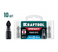 Ударные биты Impact PZ 2, 25 мм, 10 шт. KRAFTOOL 26193-2-25-S10