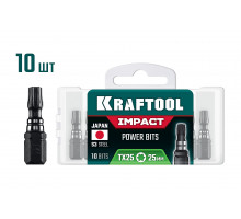 Ударные биты Impact TX 25, 25 мм, 10 шт. KRAFTOOL 26195-25-25-S10