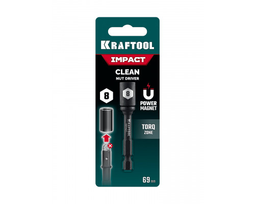 Бита с торцовой головкой CLEAN “Nut driver”, 8 мм KRAFTOOL 26371-08 Бита с торцовой головкой CLEAN “Nut driver”, 8 мм KRAFTOOL 26371-08