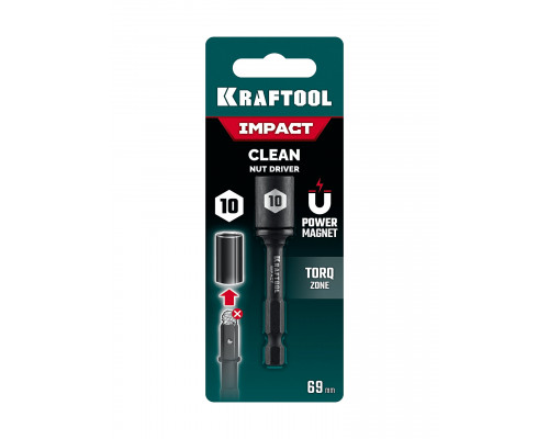 Бита с торцовой головкой CLEAN “Nut driver”, 10 мм KRAFTOOL 26371-10