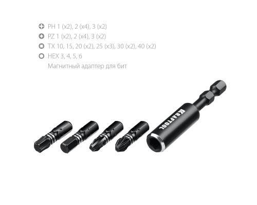 Набор ударных бит Impact-32, 32 шт. KRAFTOOL 26066-H32