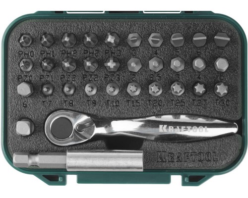 Набор бит с мини-трещоткой 33 шт. KRAFTOOL 26157-H33