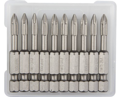 Торсионные биты X-Drive PH1, 50 мм, 10 шт. KRAFTOOL 26121-1-50-10