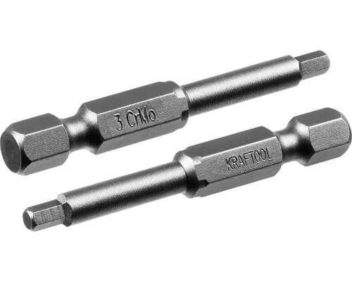 Торсионные биты X-Drive Hex 3, 50 мм, 2 шт. KRAFTOOL 26127-3-50-2