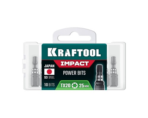 Ударные биты Impact TX 20 25 мм 10 шт. KRAFTOOL 26195-20-25-S10