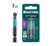 Биты OPTIMUM PZ/FL 1, 50 мм, 2 шт. KRAFTOOL 261241-1-50-2