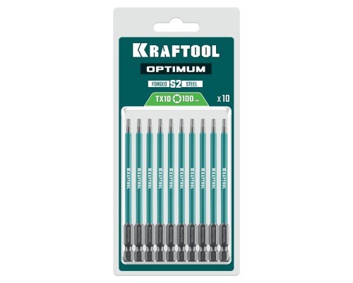 Биты OPTIMUM TX 10, 100 мм, 10 шт. KRAFTOOL 26126-10-100-S10