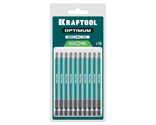 Биты OPTIMUM TX 25, 100 мм, 10 шт. KRAFTOOL 26126-25-100-S10