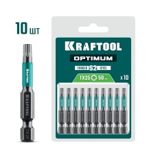 Биты OPTIMUM TX 25, 50 мм, 10 шт. KRAFTOOL 26126-25-50-10