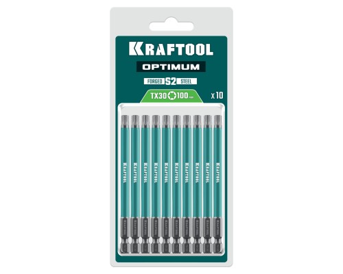 Биты OPTIMUM TX 30, 100 мм, 10 шт. KRAFTOOL 26126-30-100-S10