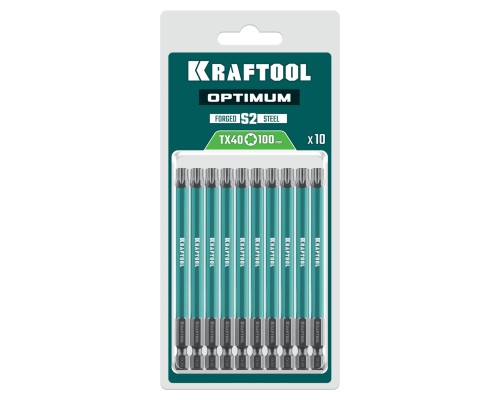 Биты OPTIMUM TX 40, 100 мм, 10 шт. KRAFTOOL 26126-40-100-S10