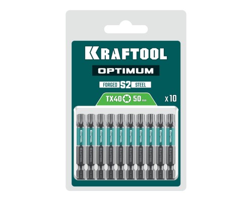 Биты OPTIMUM TX 40, 50 мм, 10 шт. KRAFTOOL 26126-40-50-10