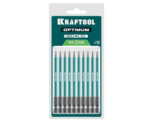 Биты OPTIMUM TX 9, 100 мм, 10 шт. KRAFTOOL 26126-9-100-S10
