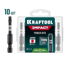 Ударные биты Impact TX 20, 50 мм, 10 шт. KRAFTOOL 26195-20-50-S10