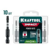 Ударные биты Impact TX 20, 50 мм, 10 шт. KRAFTOOL 26195-20-50-S10