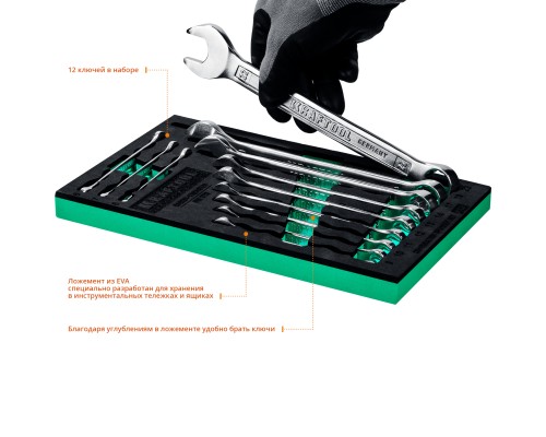 Набор комбинированных гаечных ключей 12 шт., 6-22 мм KRAFTOOL 27079-H12E