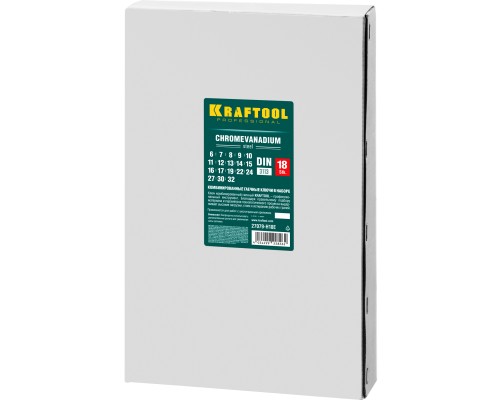 Набор комбинированных гаечных ключей 18 шт., 6-32 мм KRAFTOOL 27079-H18E