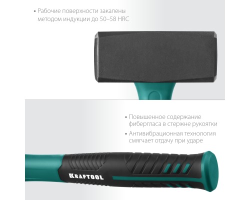 Кувалда Fiberglass, 1.5 кг KRAFTOOL 2008-1.5
