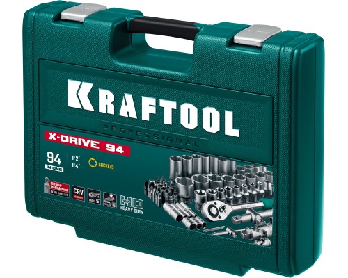 Универсальный набор инструмента X-Drive 94, 94 предм., (1/2"+1/4") KRAFTOOL 27883-H95_z03