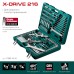 Универсальный набор инструмента X Drive, 216 предм., (1/2"+3/8"+1/4") KRAFTOOL 27888-H216