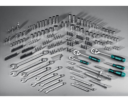 Универсальный набор инструмента X Drive, 216 предм., (1/2"+3/8"+1/4") KRAFTOOL 27888-H216